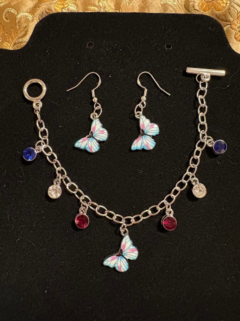 Handmade Blue Butterfly Bracelet & Earring Set - Parky’s Place